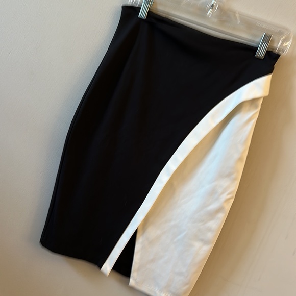 NEW Anthropologie x Eva Franco Black White Pencil Color block pointe skirt M/6 - Picture 5 of 9
